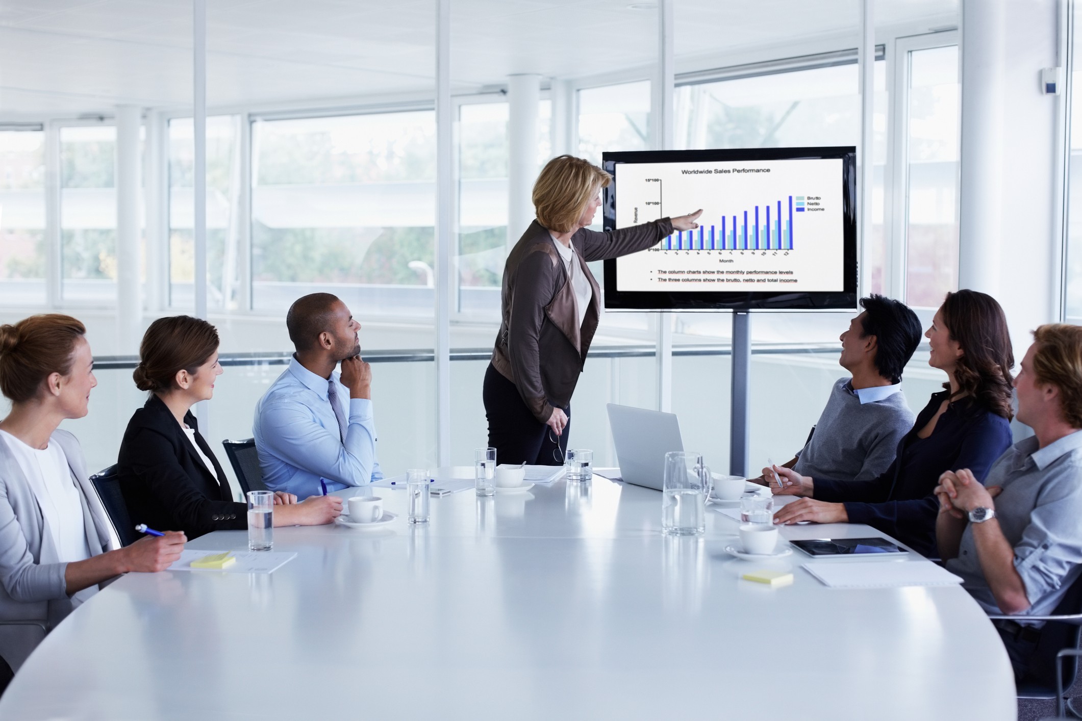 Businesswoman giving presentation in meeting